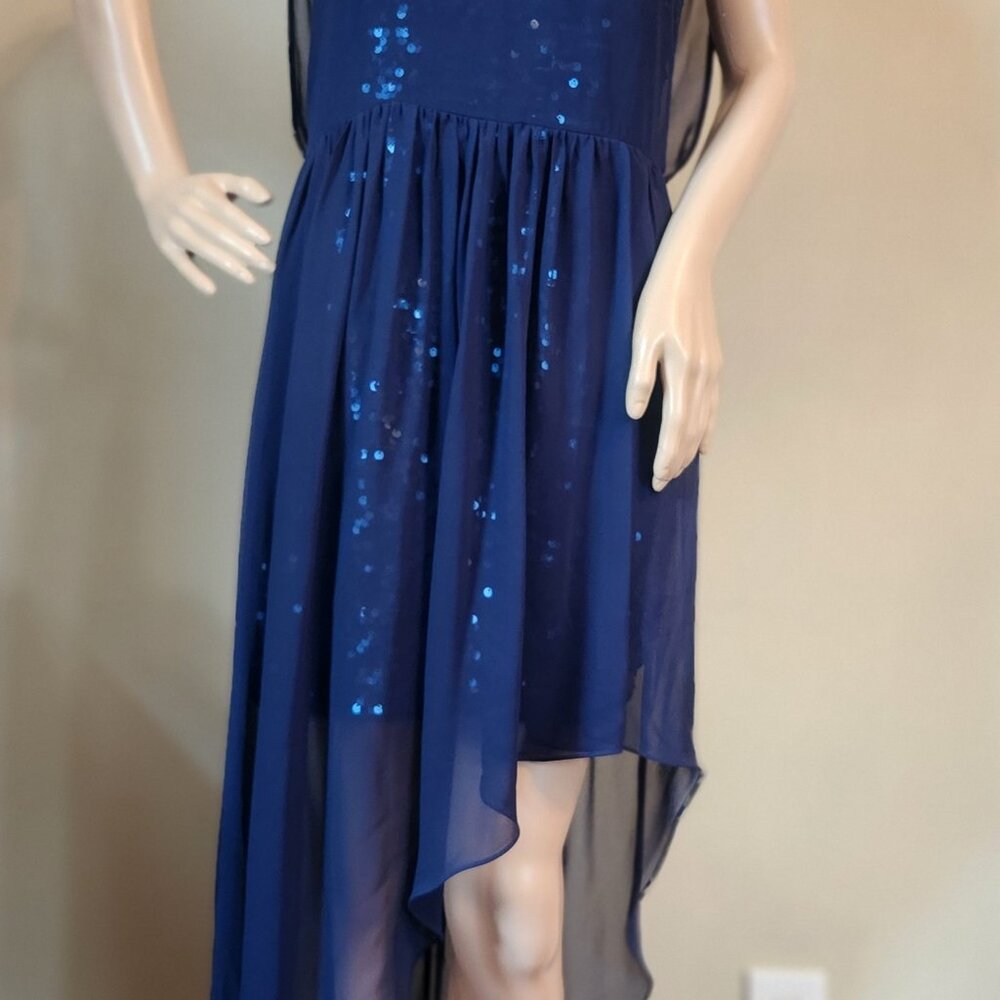 BCBGMAXAZRIA Women's Katrine Sequin and Chiffon Asymetrical Evening Gown - Picture 2 of 6